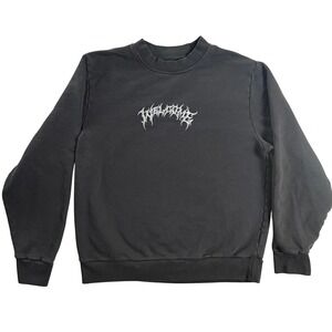 Welcome‎ Skateboards Barb Crewneck Sweatshirt Mens L Black Embroidered